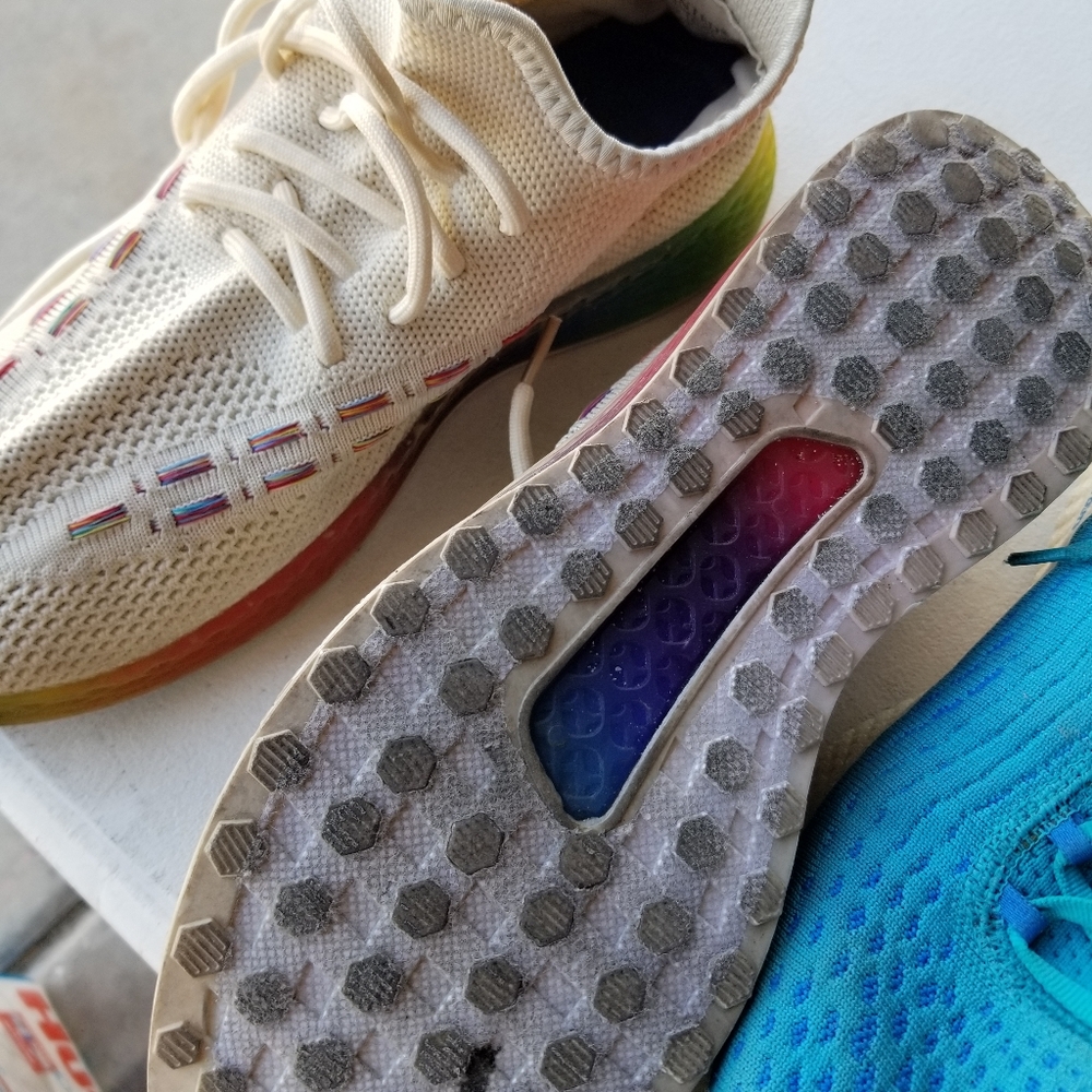 Wanted Women's Streak Sneakers Natural (Off White) Mesh Rainbo